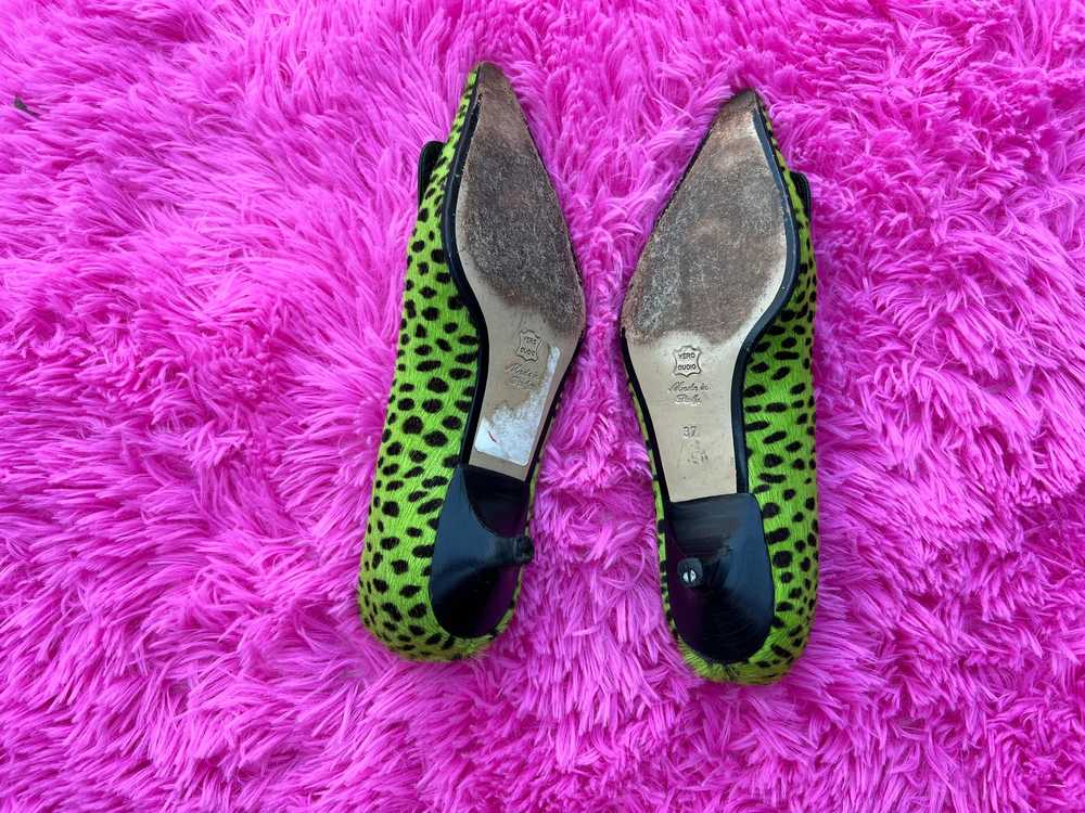 green funky furry kitten heels - image 6