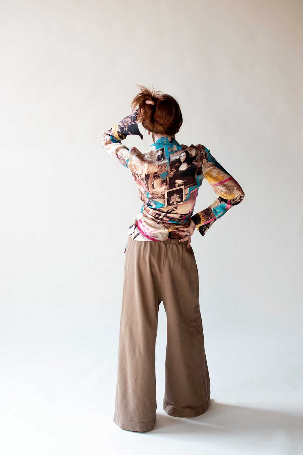 Mona Lisa Print Silk Blouse | Iceberg - image 3