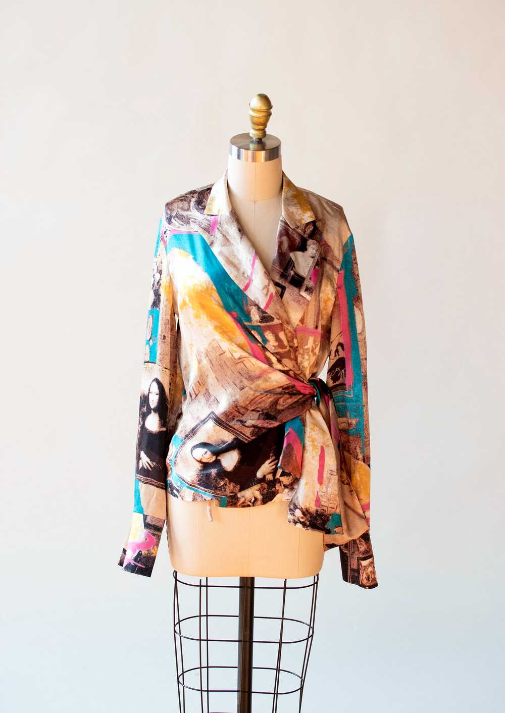 Mona Lisa Print Silk Blouse | Iceberg - image 8