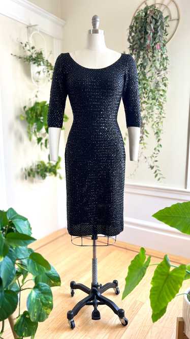 Vintage 1950s GENE SHELLY Sequin Knit Dress | smal