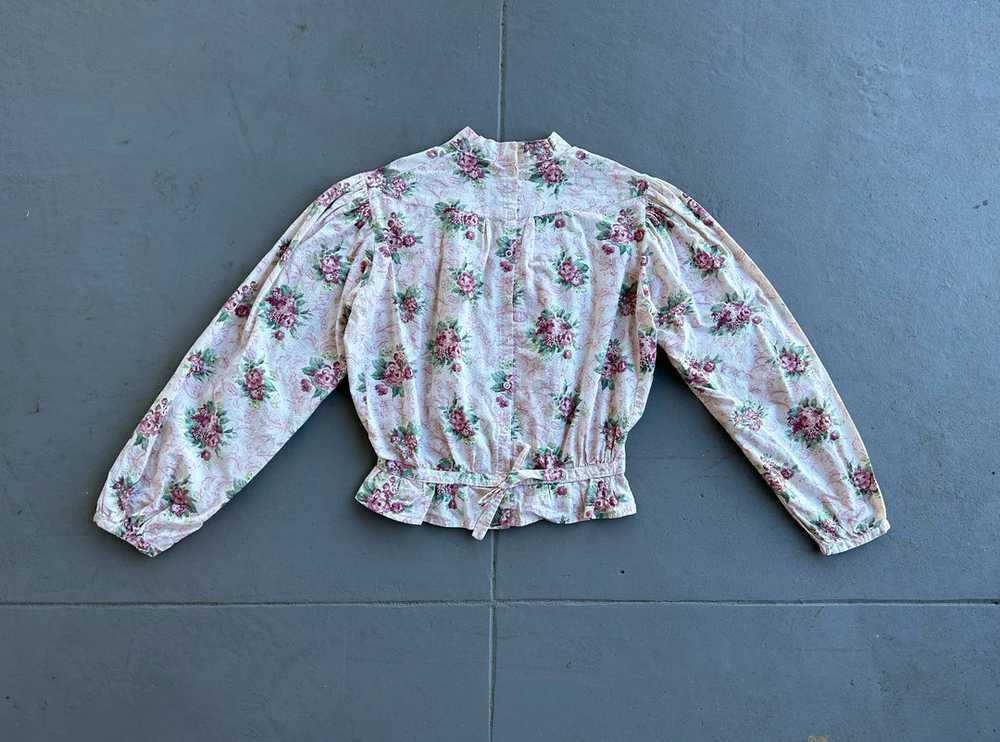 Vintage reproduction antique blouse . floral cali… - image 3