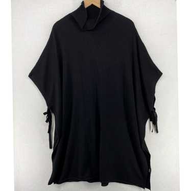 Eileen Fisher outlet Black Ribbed Aysmetrical Poncho