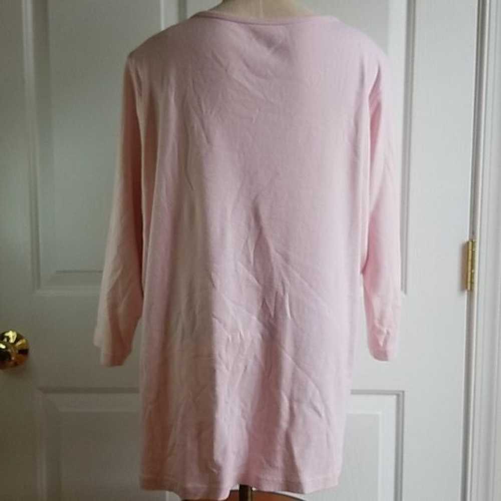 St. Johns Bay St John's Bay Pink Shirt Top Embell… - image 4