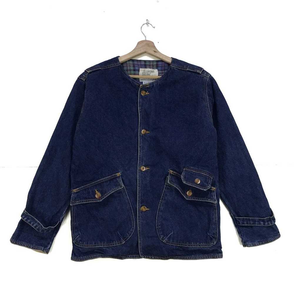 London Fog London Fog Collarless Denim Jacket - image 1