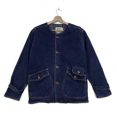 London Fog London Fog Collarless Denim Jacket - image 1