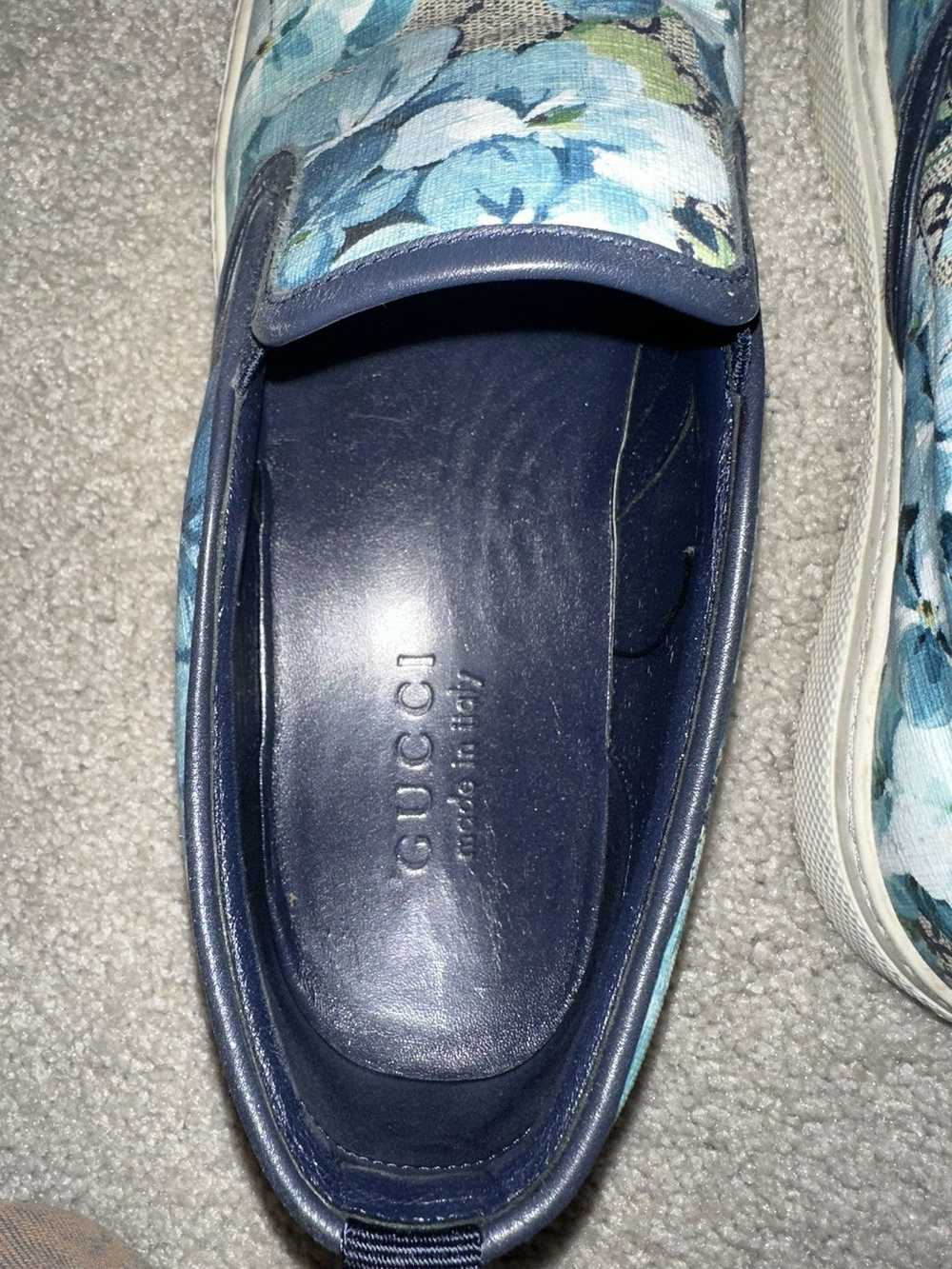 Gucci Bloom Flower Print Blue Gucci Slip Sneakers - image 3