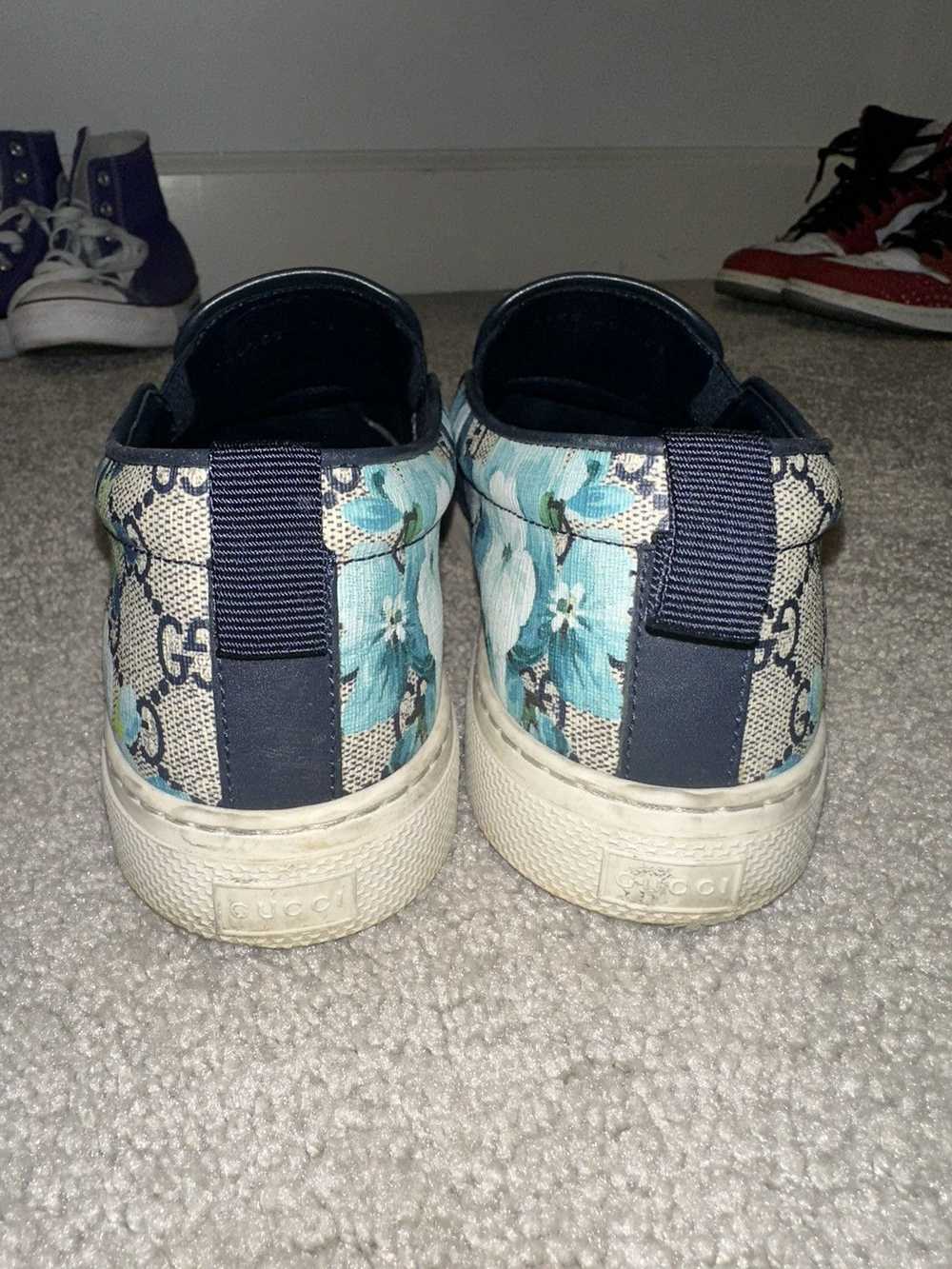 Gucci Bloom Flower Print Blue Gucci Slip Sneakers - image 4