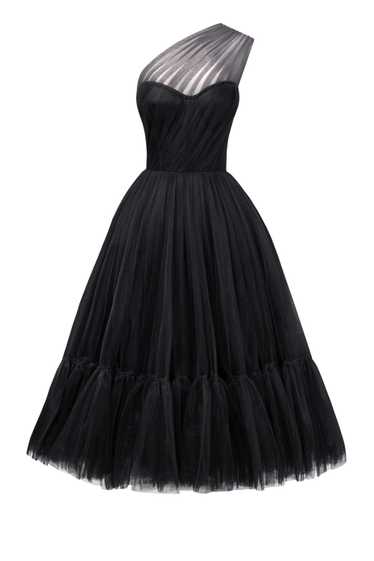 Milla Black One-Shoulder Cocktail Tulle Dress