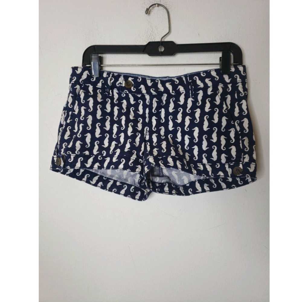 Vintage So Juniors Shorts Size 7 Blue White Sea H… - image 1