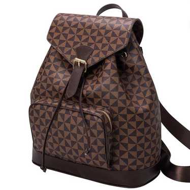 Chic Geometric Print Brown Backpack - NWOT - image 1