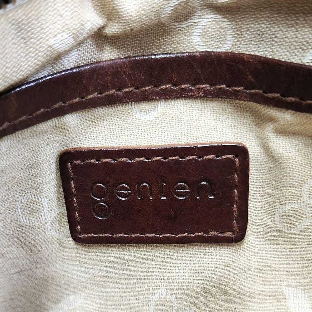 genten tote bag, shoulder strap, handbag, brown - image 12