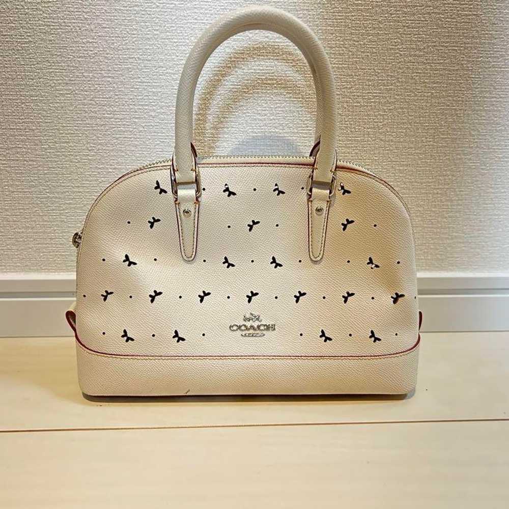 COACH Handbag Shoulder Bag Butterfly Pattern White - image 1