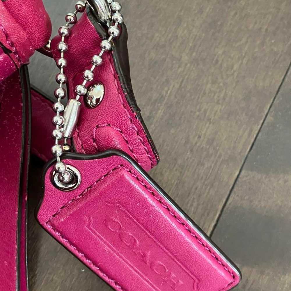 COACH Shoulder Bag Pink Genuine Leather - image 4