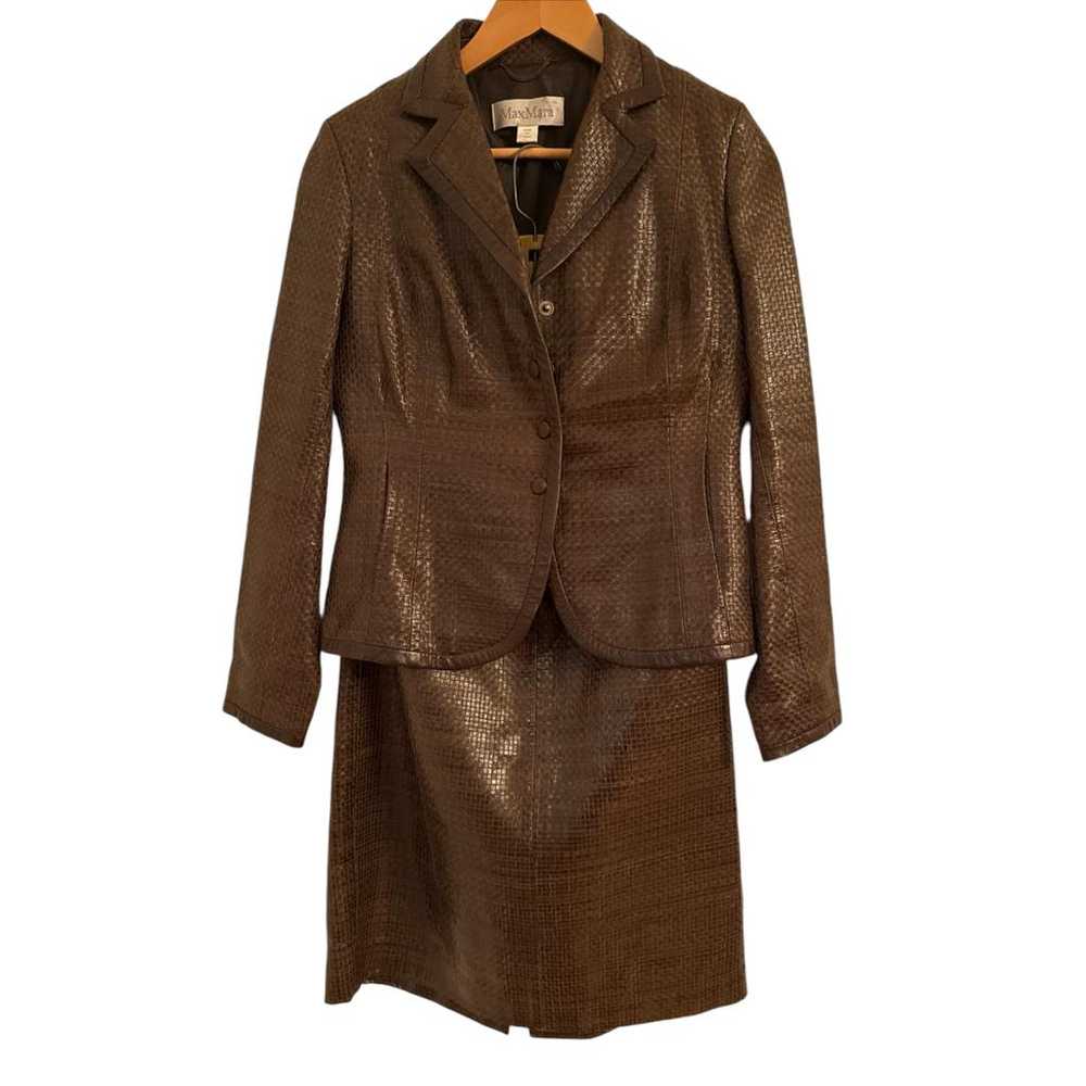 Max Mara Leather skirt suit - image 6