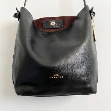 Coach Crossbody Derby Bag - Black Pebbled Leather… - image 1