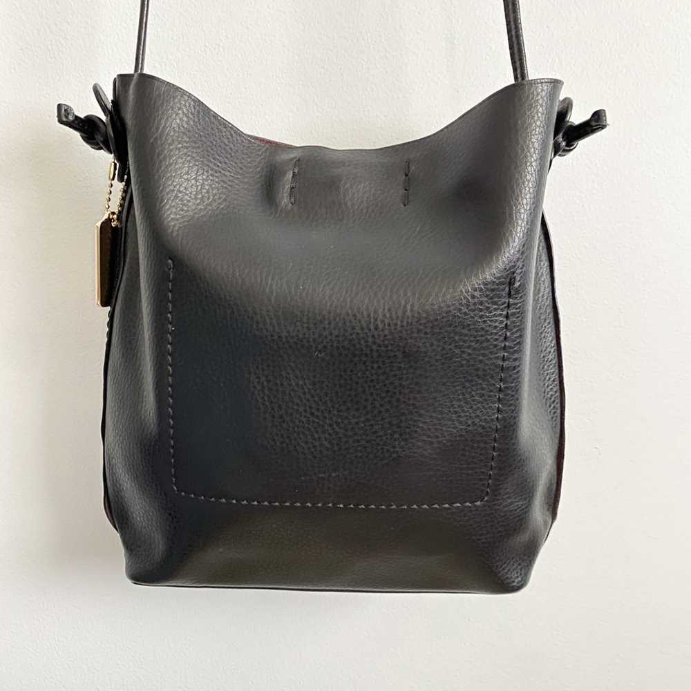 Coach Crossbody Derby Bag - Black Pebbled Leather… - image 2