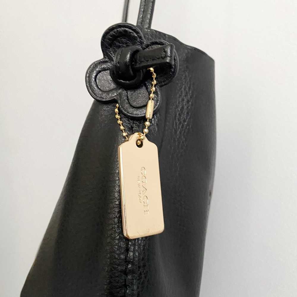 Coach Crossbody Derby Bag - Black Pebbled Leather… - image 3