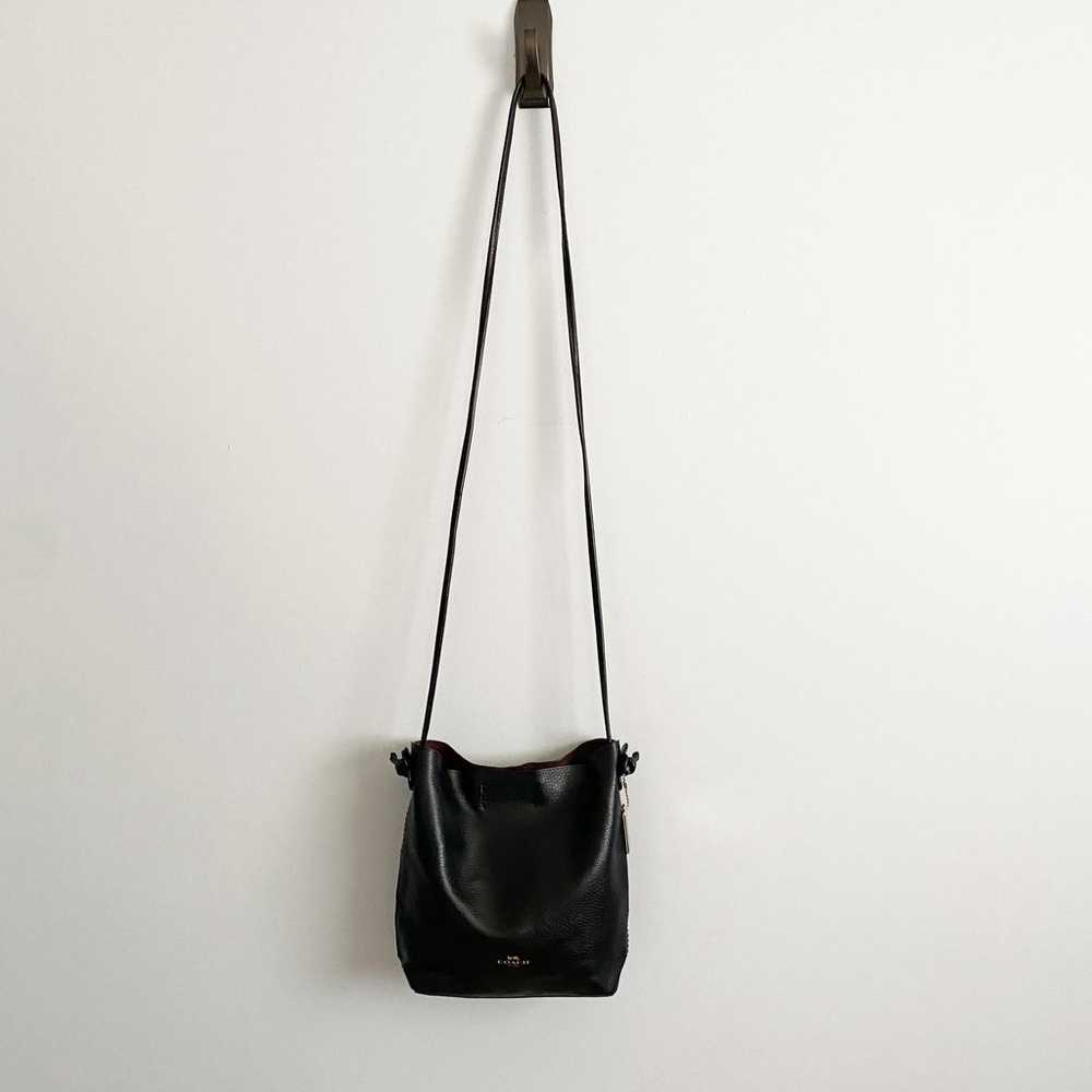 Coach Crossbody Derby Bag - Black Pebbled Leather… - image 5