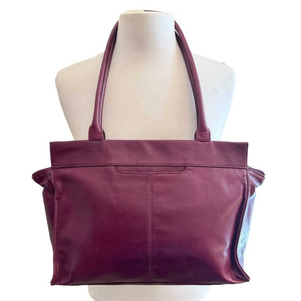 Hobo Seeker Soft Leather Bag Purple Eggplant Flor… - image 1