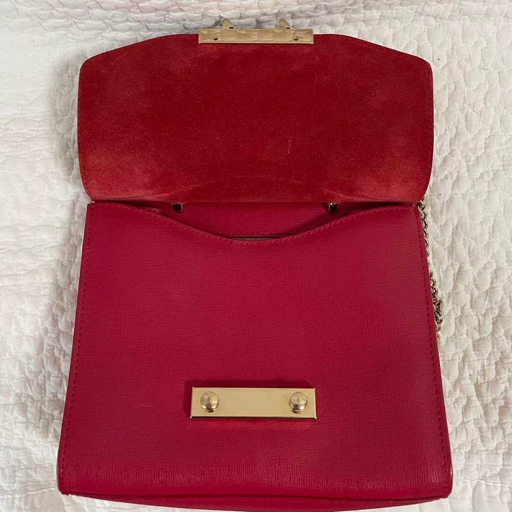 【Excellent condition】FURLA Red Pink Leather Shoul… - image 11