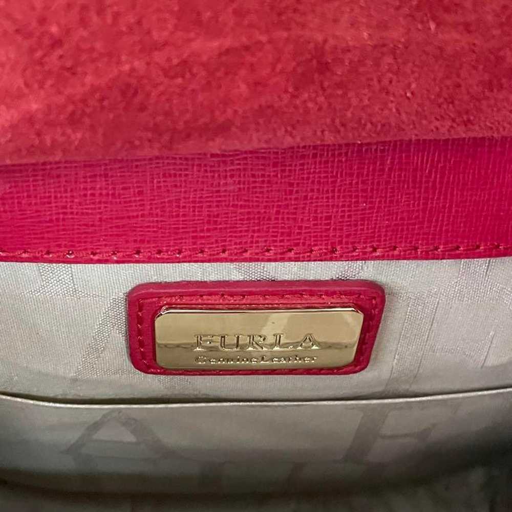 【Excellent condition】FURLA Red Pink Leather Shoul… - image 12