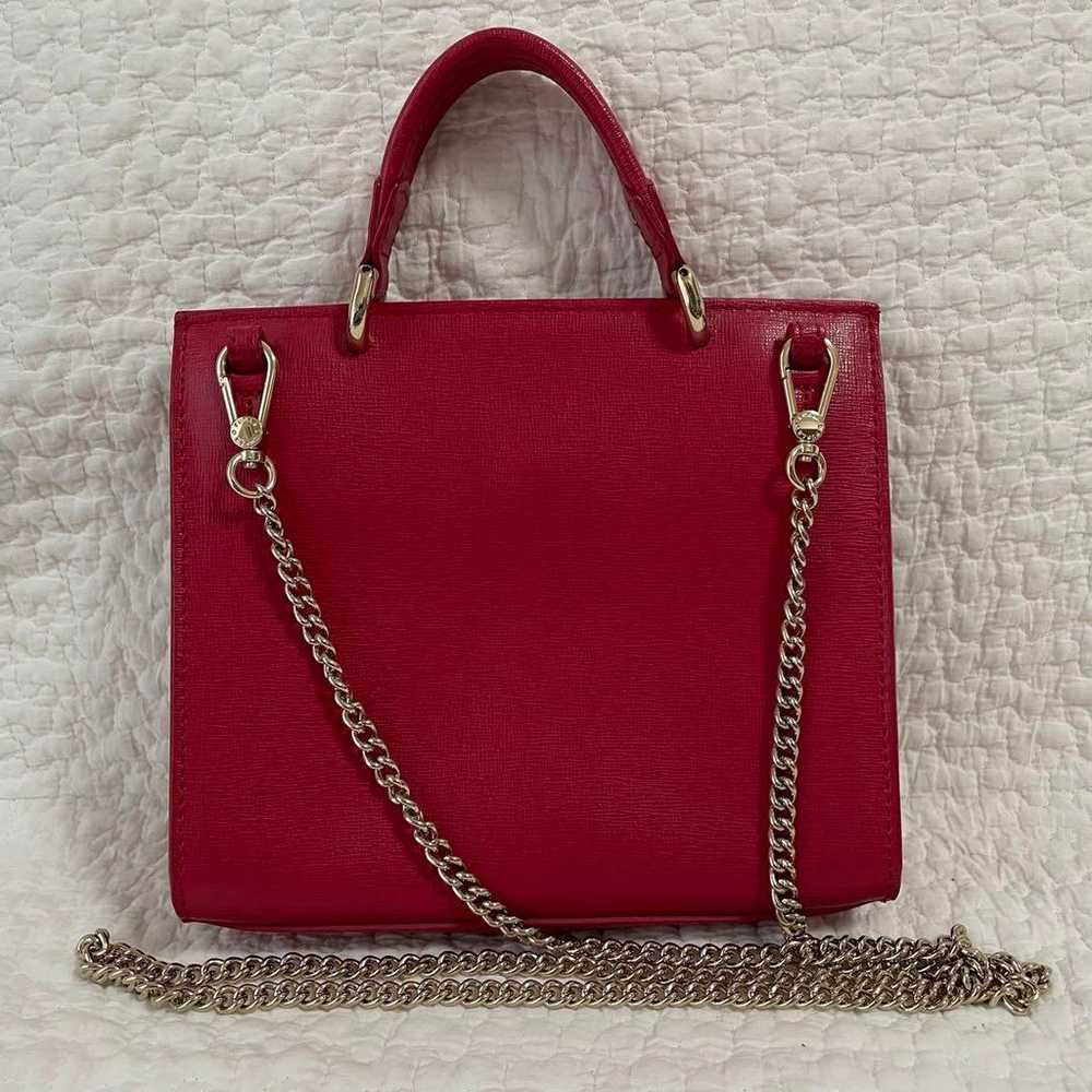 【Excellent condition】FURLA Red Pink Leather Shoul… - image 6