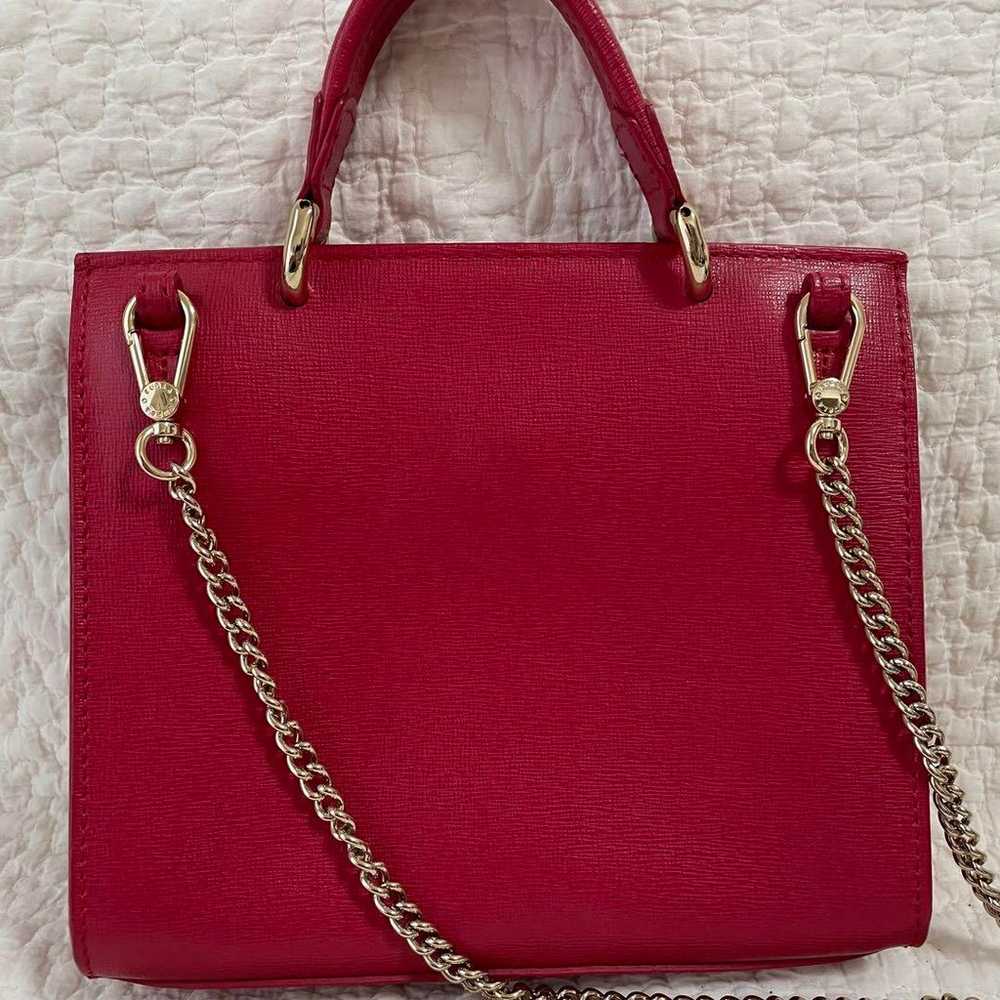 【Excellent condition】FURLA Red Pink Leather Shoul… - image 7