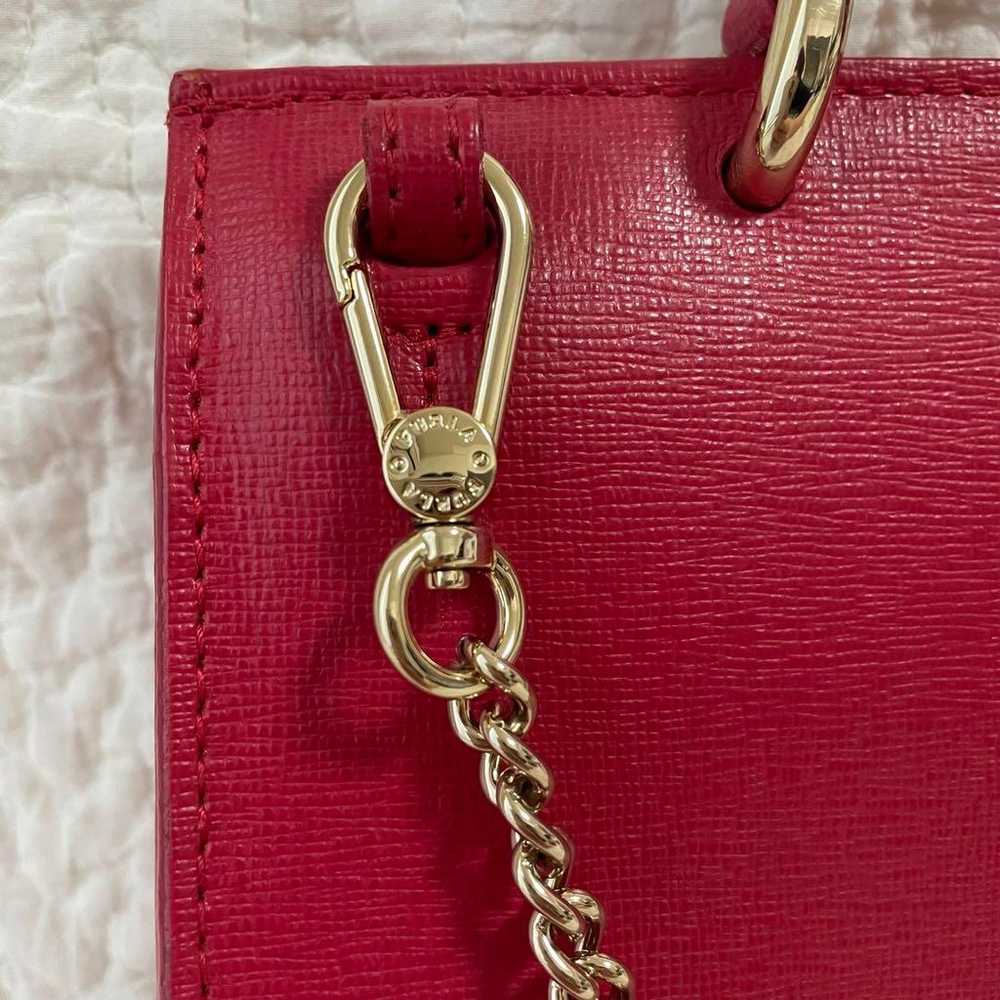 【Excellent condition】FURLA Red Pink Leather Shoul… - image 8