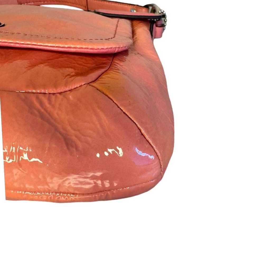 Coach Kristen Patent Leather Peach Pink Shoulder … - image 7