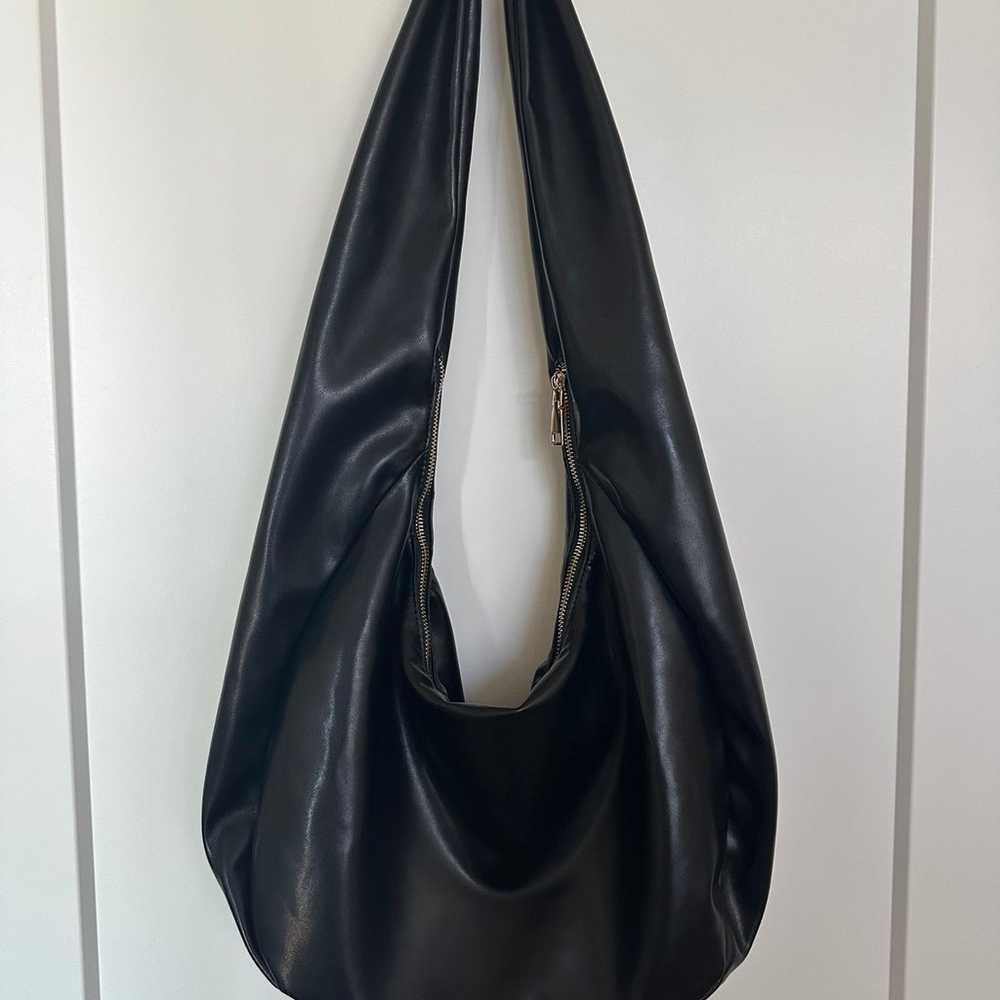 Anthropologie Black Slouchy Shoulder Bag - image 1