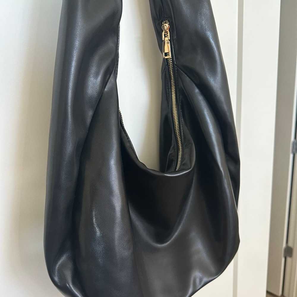 Anthropologie Black Slouchy Shoulder Bag - image 2