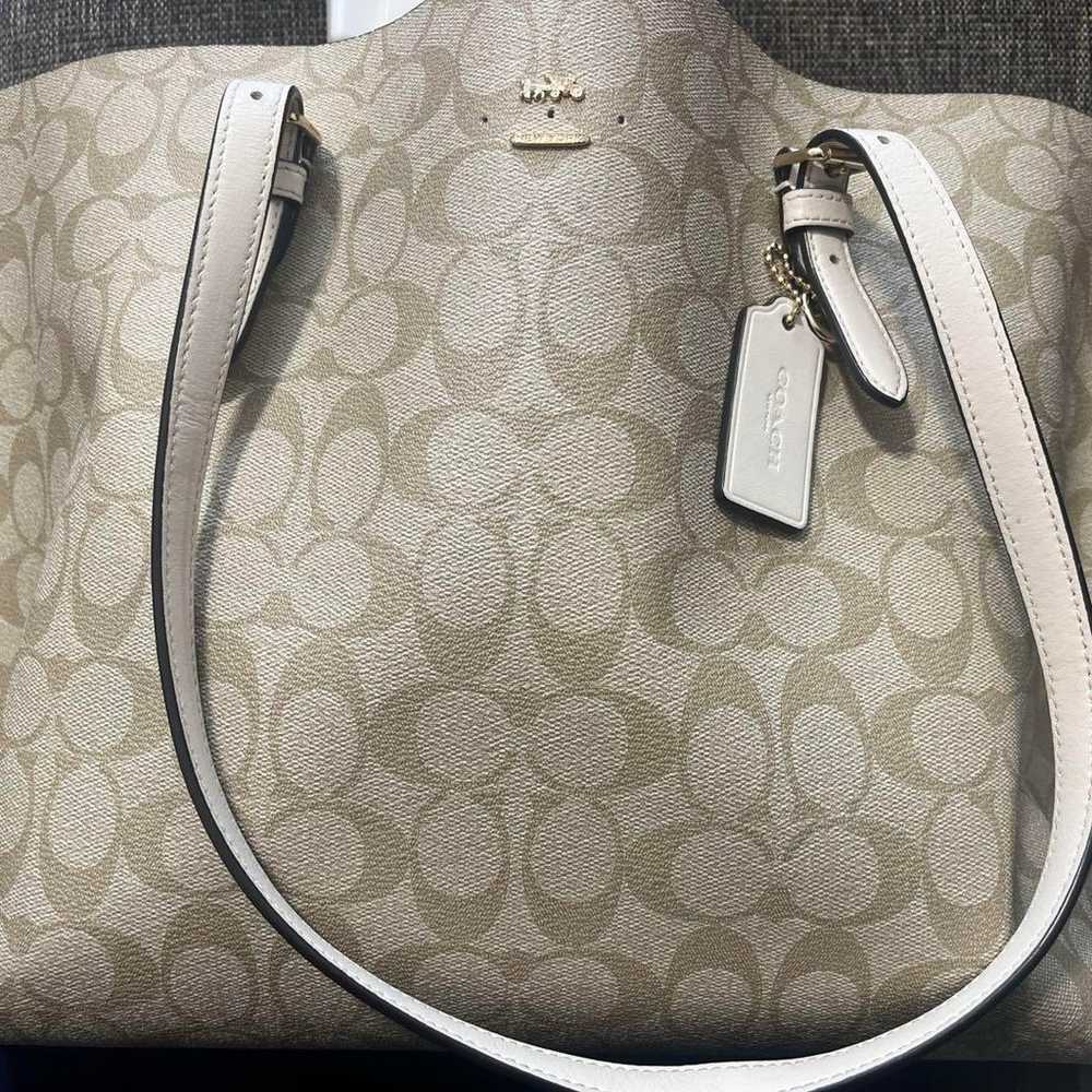 Coach handbag beige canvas. - image 1