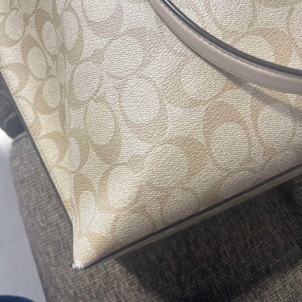 Coach handbag beige canvas. - image 2