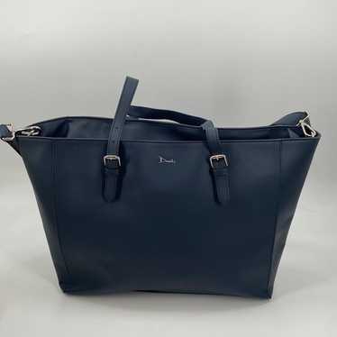 NWOT Doshi navy vegan leather work briefcase tote… - image 1