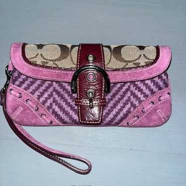 Vintage Coach Wristlet Purple Wool