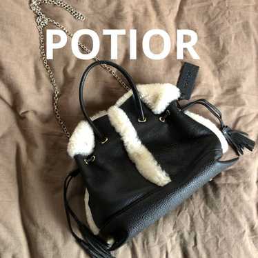 POTIOR Mouton Boa Bag Black Shoulder Tote - image 1