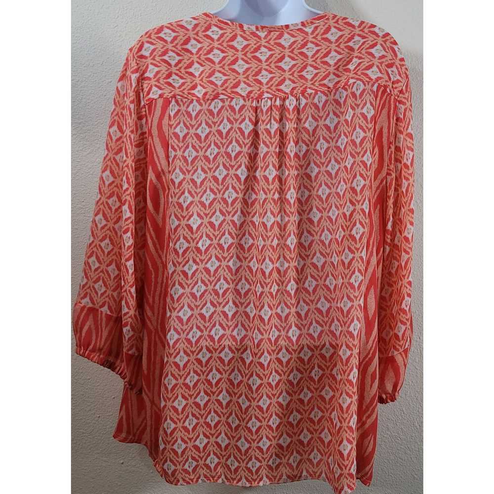 Other Dressbarn Orange White V Neck Top 2X Plus L… - image 3