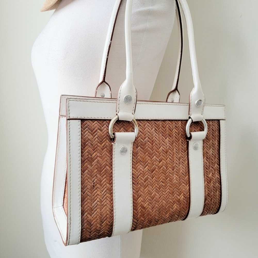 Rare Michael kors shoulder bag vintage straw ratt… - image 2