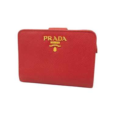 Prada Saffiano Red Leather Wallet (Pre-Owned)