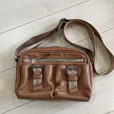 Longchamp genuine leather mini messenger bag beige