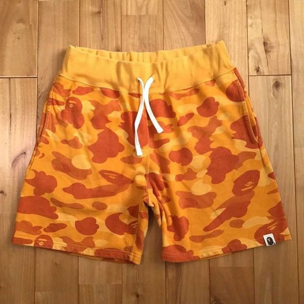 Bape BAPE Orange camo sweat shorts a bathing ape … - image 1