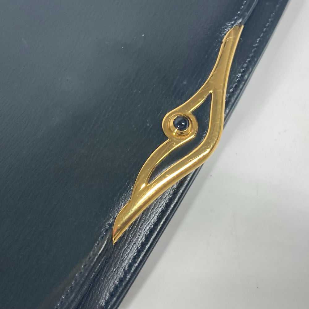 CARTIER Shoulder Bag leather Navy Pochette bag Cr… - image 10