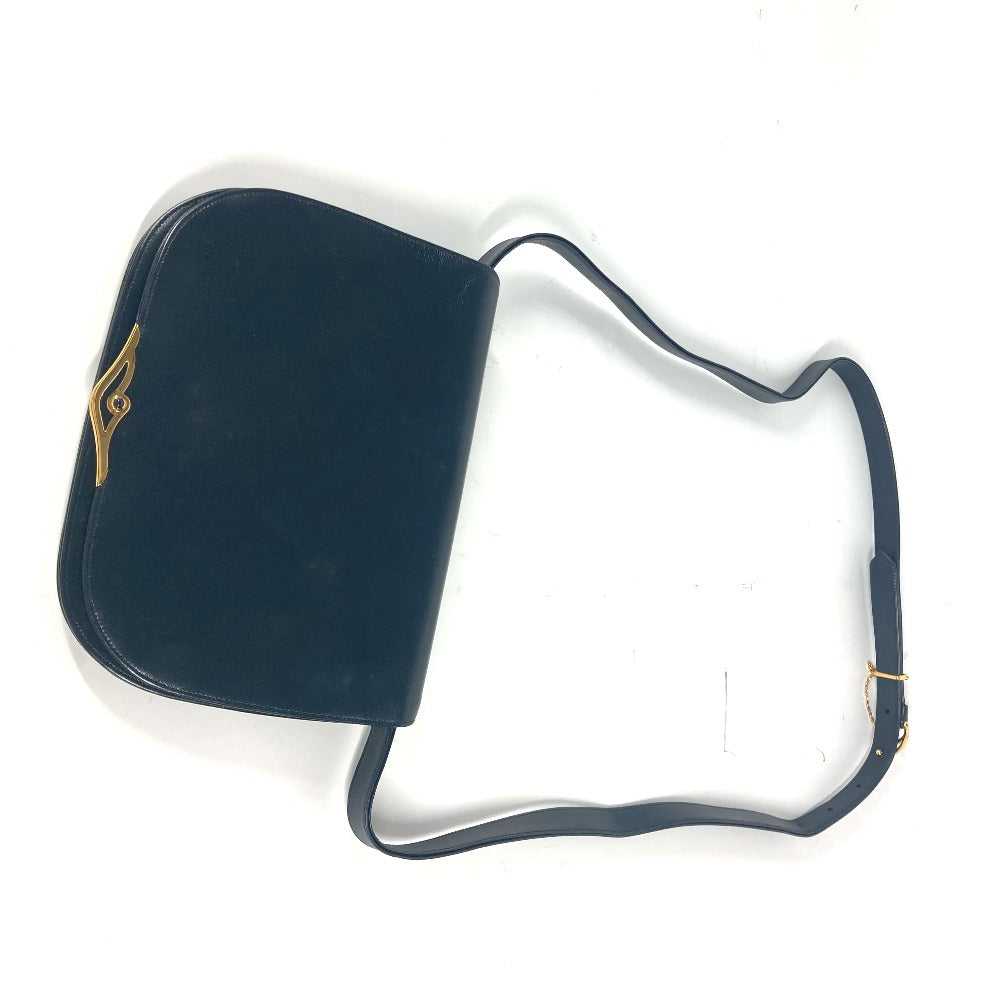 CARTIER Shoulder Bag leather Navy Pochette bag Cr… - image 11