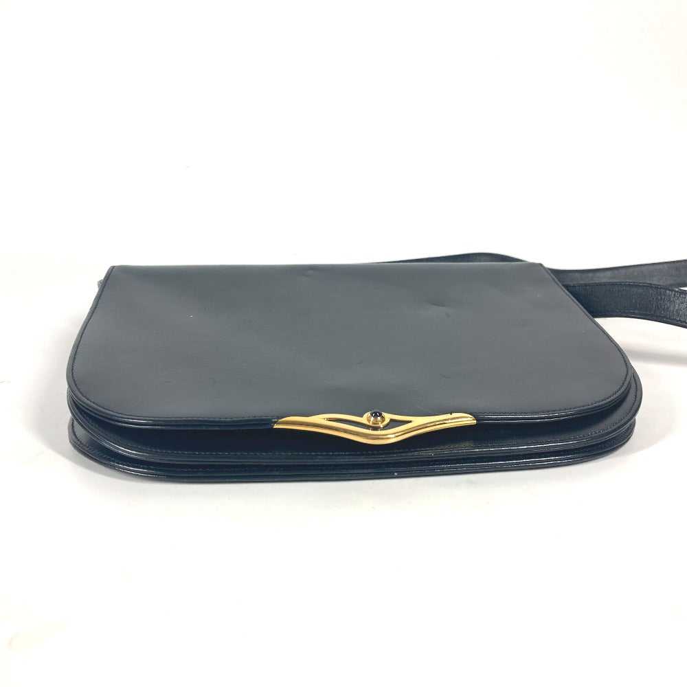 CARTIER Shoulder Bag leather Navy Pochette bag Cr… - image 5