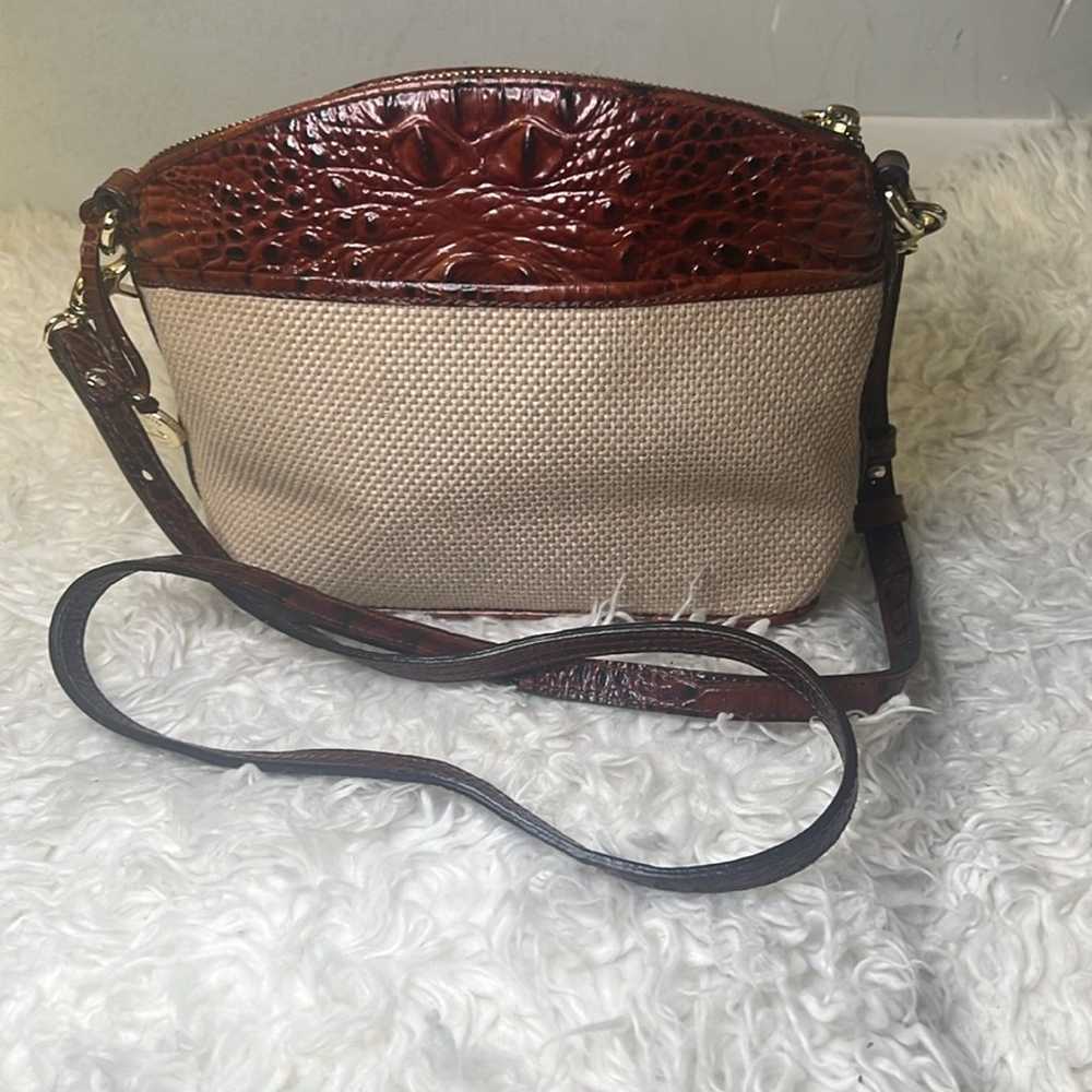 Brahmin canvas / leather crossbody small - image 1