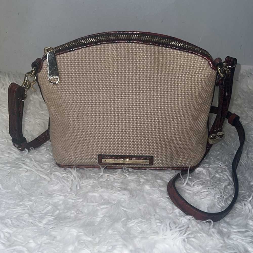 Brahmin canvas / leather crossbody small - image 2