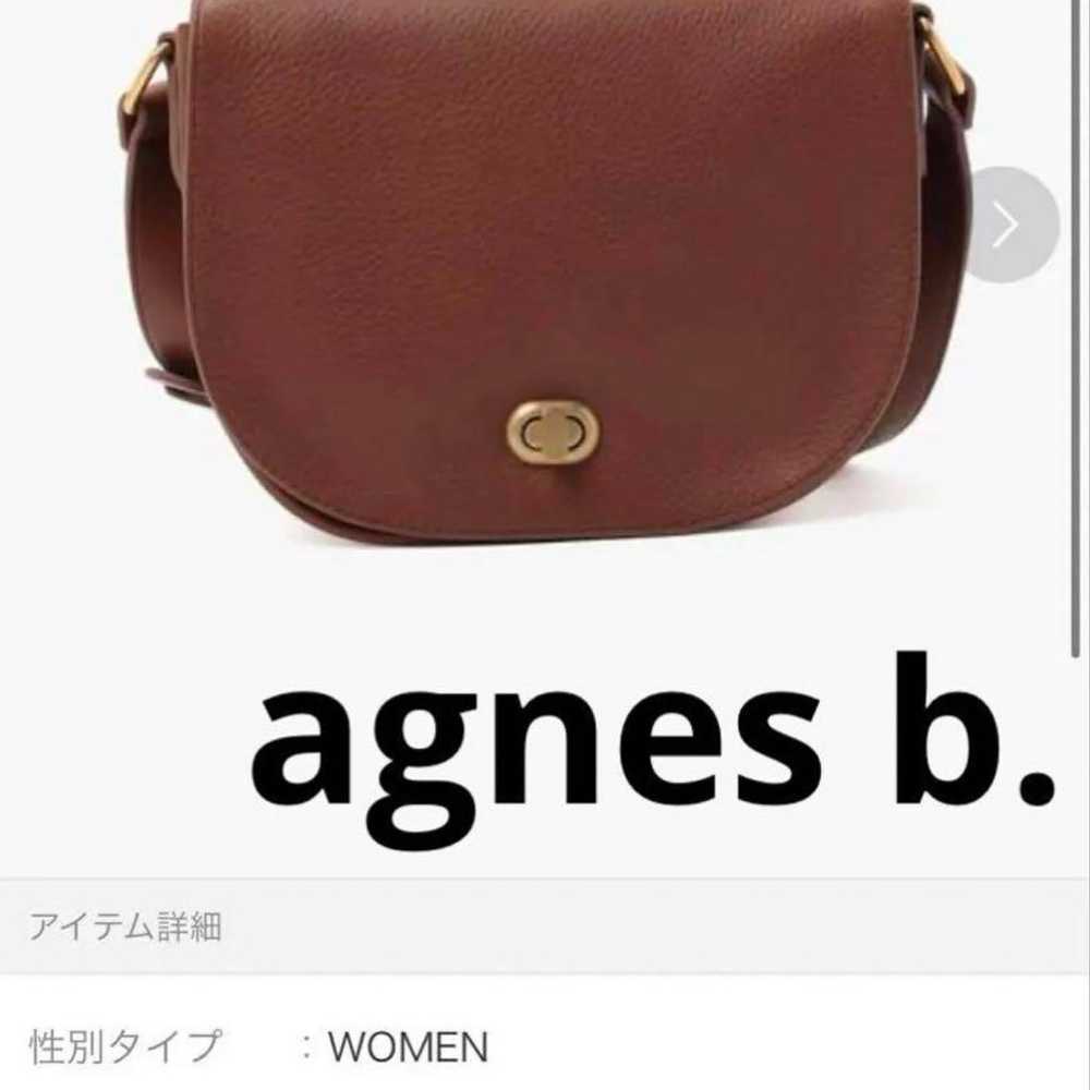 agnes b. shoulder bag, 100% cow leather, brown. - image 1