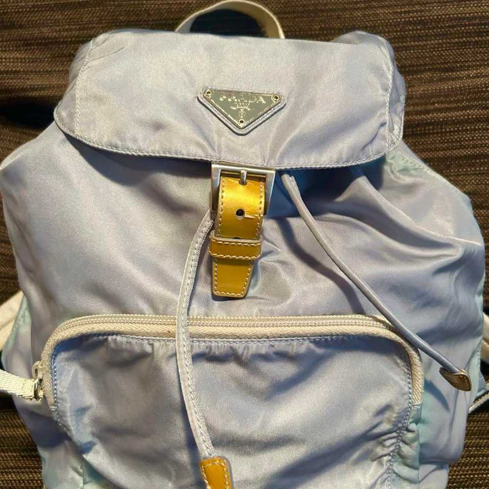 PRADA Light Blue Nylon Backpack - image 2