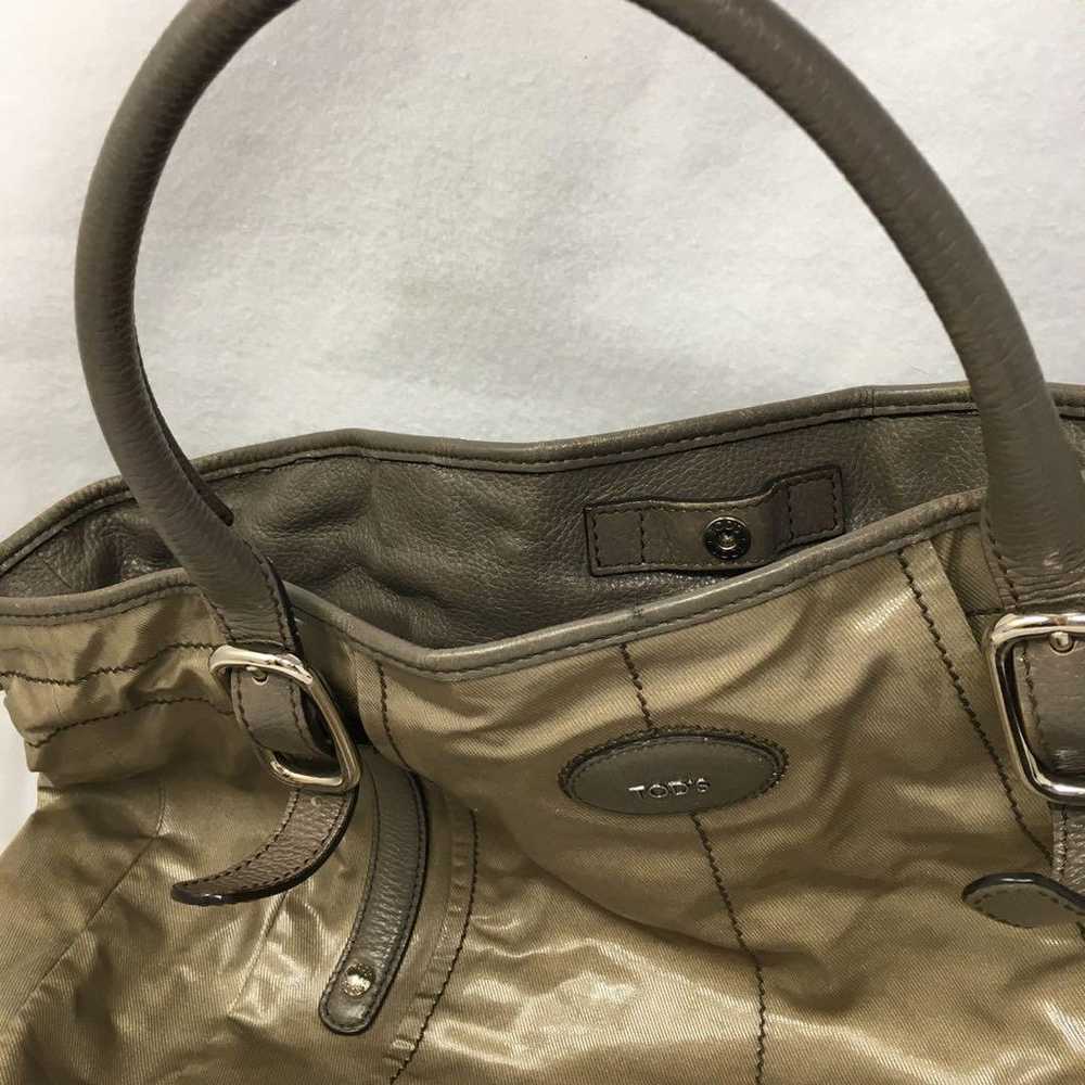 LY-552 TOD'S Tote Bag Leather Nylon - image 3