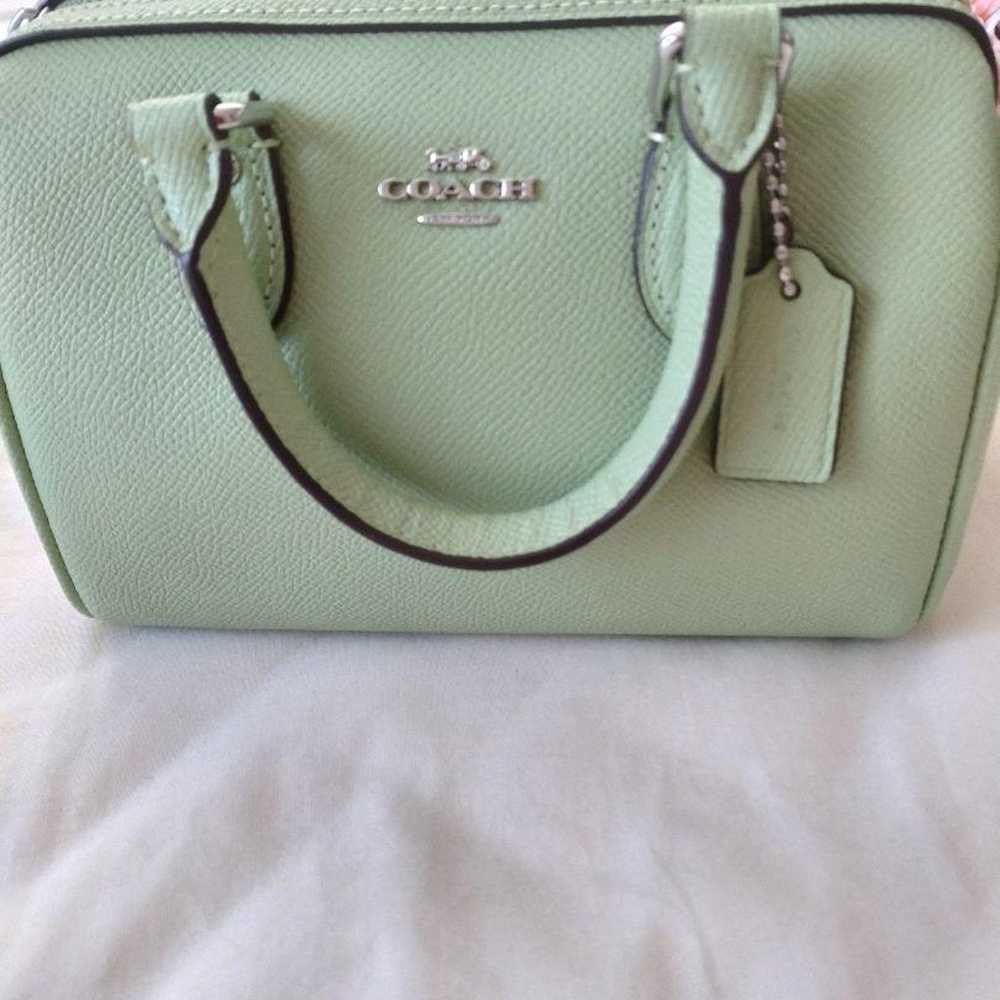 COACH mint green leather shoulder bag - image 1